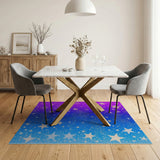 Purple to Blue Glittery Stars Gradient Area Rug