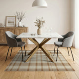 Rustic Beige Plaid Area Rug