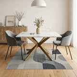 Black and White Modern Geometric Abstract Area Rug