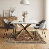 Vintage Musical Notes Brown Area Rug