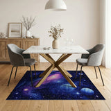 Cosmic Spiral Galaxy Area Rug with Planets
