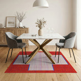 Pixelated Swiss Cross Area Rug