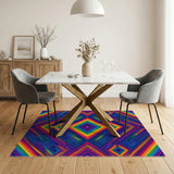 Rainbow Neon Geometric Area Rug