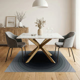 Grayscale Concentric Circles Modern Area Rug