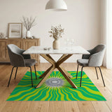 Vibrant Green Wave Radiance Area Rug