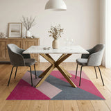 Pink Grey Diagonal Geometric Area Rug