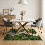 Serene Evergreen Forest River Trail Area Rug
