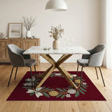 Festive Pinecone Wreath Area Rug