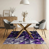 Purple Geometric Faceted Area Rug
