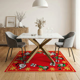 Festive Christmas Santa Elves Reindeer Kids Cartoon Rug