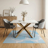 Dreamy Watercolor Clouds Blue Area Rug