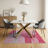Vibrant Pink Abstract Shag Area Rug