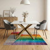Rainbow Vertical Stripe Geometric Area Rug