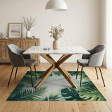 Lush Monstera Palm Leaf Area Rug