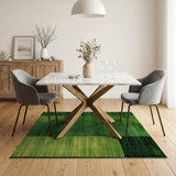 Lush Green Vertical Stripe Geometric Area Rug