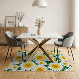 Yellow Sunflower Daisy Floral Area Rug