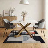 Bold Geometric Multi-Color Geometric Modern Area Rug