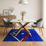 Blue Baseball Diamond Turf Area Rug