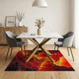 Fiery Volcanic Canyon Stairway Area Rug