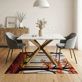 Autumn Forest Path Orange Area Rug