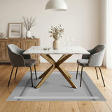 Geometric Modern Grey Layered Geometric Area Rug