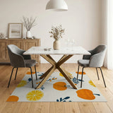 Vibrant Citrus Fruit Scatter Area Rug