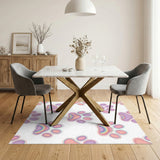 Rainbow Multi-color and Patterns Rainbow Paw Print Kids Area Rug