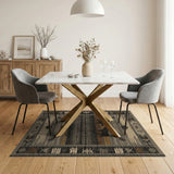 Mother Moose Calf Grey Southwestern Area Rug