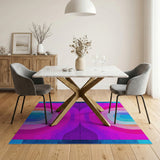 Vibrant Arched Waves Multi-Color Area Rug