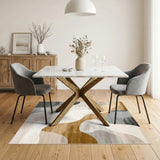 Beige Neutral Flowing Abstract Area Rug