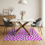 Whimsical Pink Polka Dot Area Rug