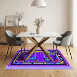 Neon Purple Retro Game Controller Area Rug