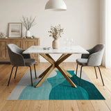 Blue and Teal Ocean Wave Area Rug