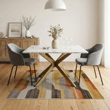 Abstract Geometric Deer Landscape Rug