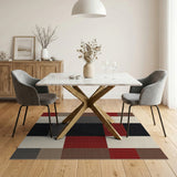 Geometric Patchwork Area Rug in Multi-Color Blocks