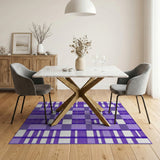 Purple Purple Geometric Plaid Area Rug