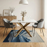 Blue and Teal Layered Blue Mountains Area Rug