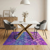 Mermaid Scales Area Rug in Pink Purple Teal