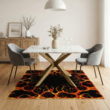 Blazing Inferno Flames Abstract Area Rug