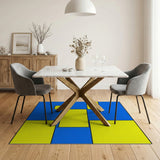 Geometric Modern Multi-color and Patterns Bold Blue Yellow Geometric Area Rug