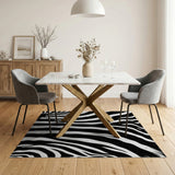Bold Black and White Bold Black White Zebra Stripe Area Rug