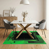 Vibrant Green Matrix Geometric Area Rug