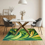 Lush Green Leaf Area Rug