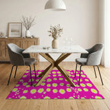 Vibrant Pink Daisy Chain Area Rug
