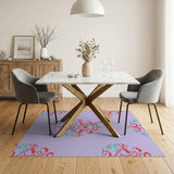 Purple Persian Floral Motif Area Rug