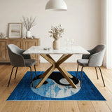 Zen Yin-Yang Pagoda Blue Area Rug