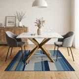 Striped Sailboat Nautical Area Rug