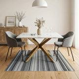 Black and White Bold Striped Woven Bold Black White Striped Woven Area Rug