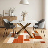 Geometric Modern Brown Tan Area Rug