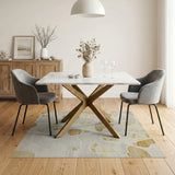 Neutral Beige Organic Abstract Area Rug